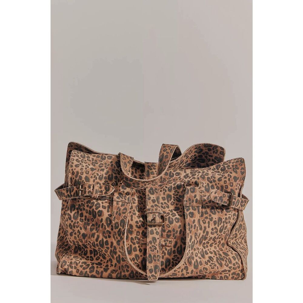 Free People Leopard Print Tote Bag in Brown and Black